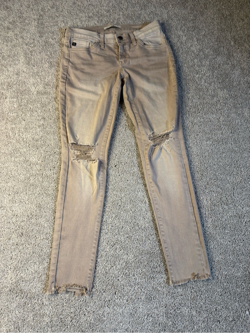 KanCan Beige Ripped Skinny Jeans